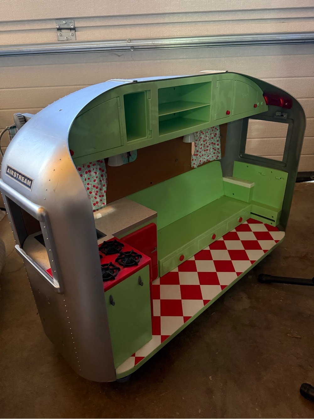 American Girl Silver & Mint Green Retro Play Camper Kitchen